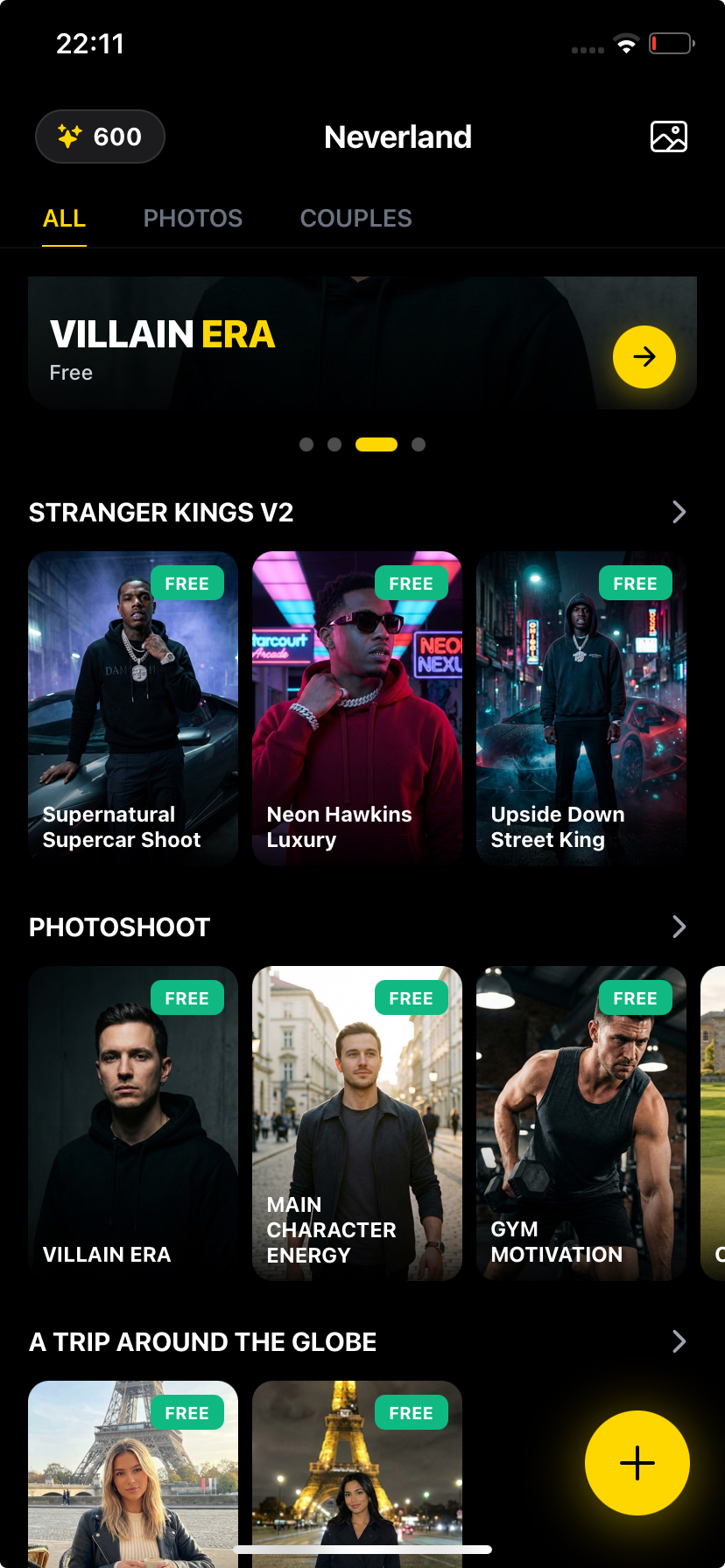 Neverland App Interface